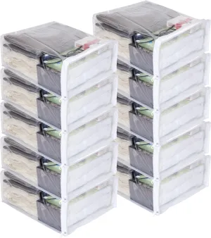 10-Pack Clear Vinyl Zippered Storage Bags 9 x 11 x 4 Inch
