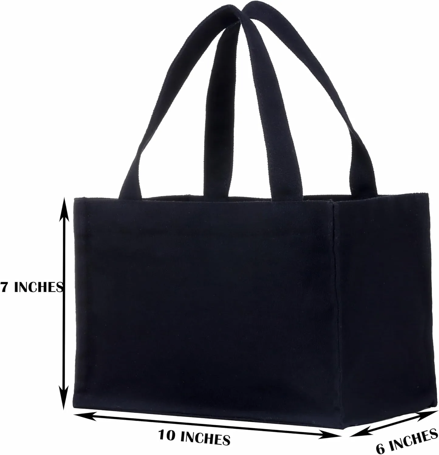 10" x 7" x 6" Small Canvas Tote Bags Personalized Mini Gift Bag DIY Crafts Blank ReuseableTote Bags Bulk