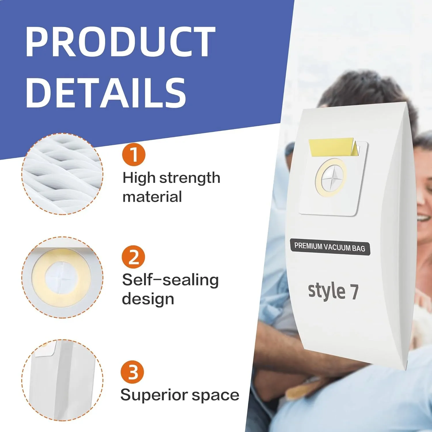 12 Pack Style 7 Vacuum bags Compatible with bissell 7 vacuum bags PowerForce 32120 1739 3522 3525 71Y7 PowerGlide 3545 Plus 3350 3550 3553 Lift-Off 3554 Powertrak 6592 Powerlifter Pet 2019 Series