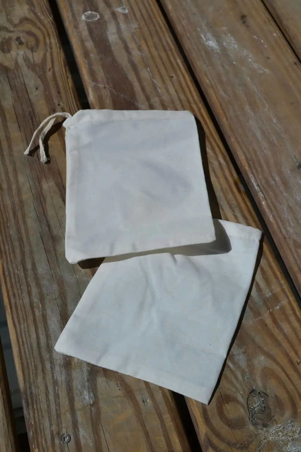 12"x16" Cotton Single Drawstring Muslin Bags (Natural Color)-50 Count Pack