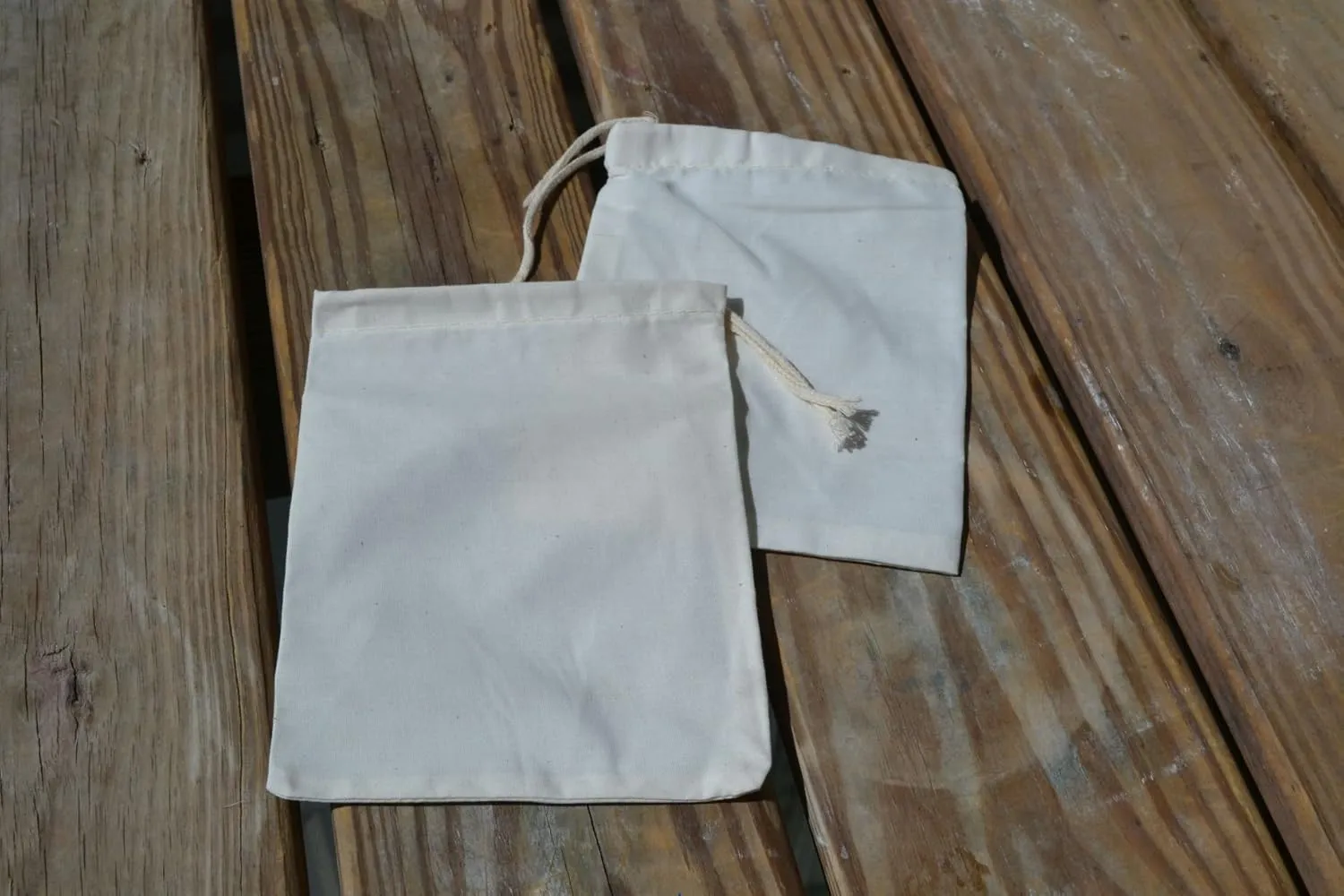 12"x16" Cotton Single Drawstring Muslin Bags (Natural Color)-50 Count Pack