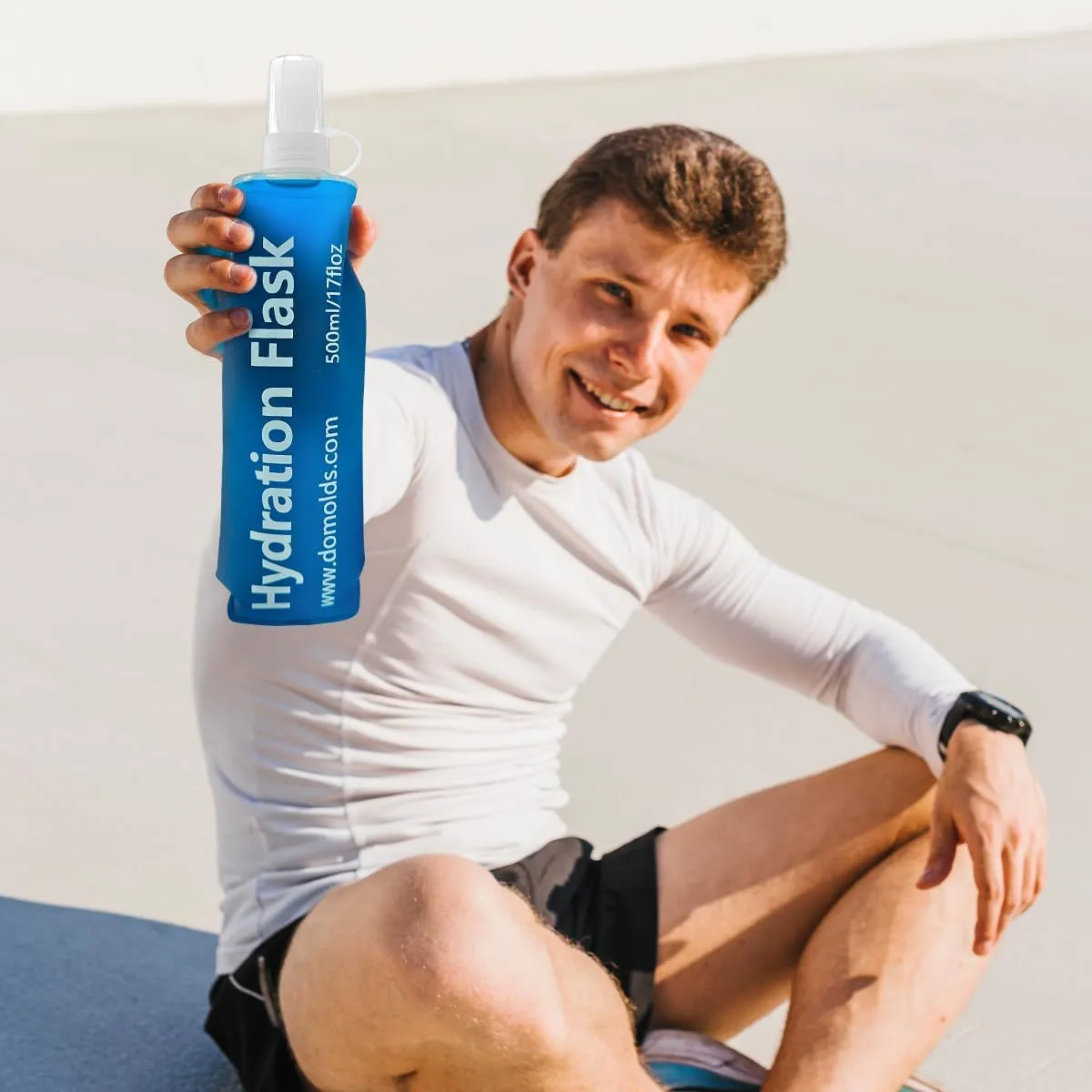 150ml Soft Flask Collapsible Soft Water Bottle for Running, Hiking, Travelling, Cycling and Climbing - 2Pcs Blue