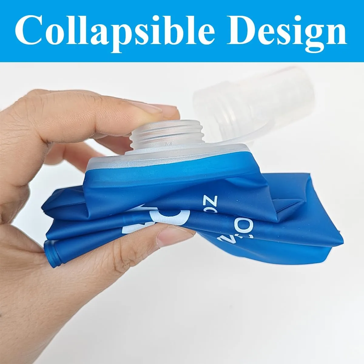 150ml Soft Flask Collapsible Soft Water Bottle for Running, Hiking, Travelling, Cycling and Climbing - 2Pcs Blue