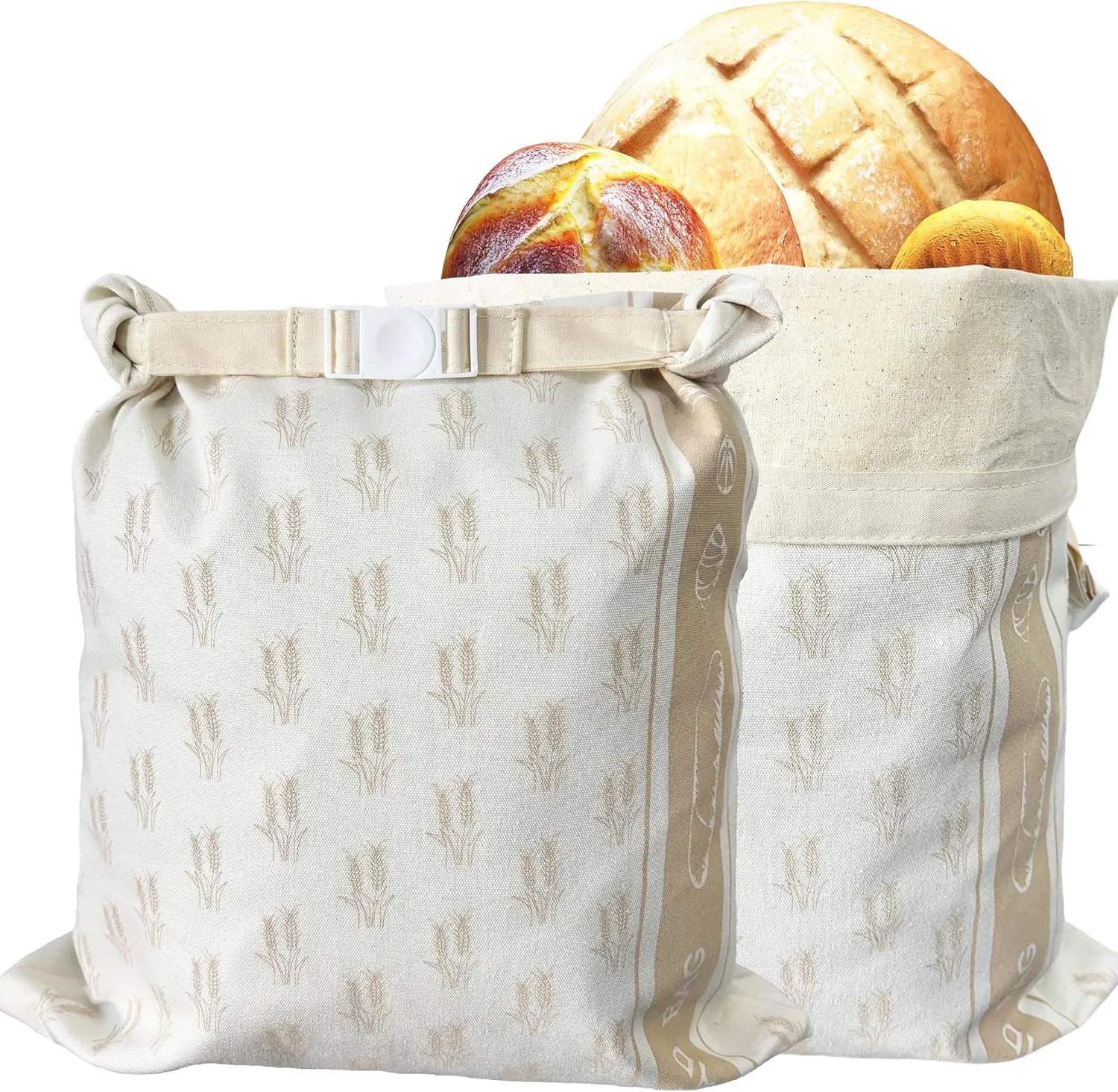 2 Pack Beeswax Bread Bags for Sourdough Storage,13"x17"in Reusable Sourdough Bags for Homemade,Cotton Beeswax Bag for Keeping Sourdough Bread Fresh