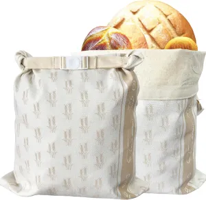 2 Pack Beeswax Bread Bags for Sourdough Storage,13"x17"in Reusable Sourdough Bags for Homemade,Cotton Beeswax Bag for Keeping Sourdough Bread Fresh