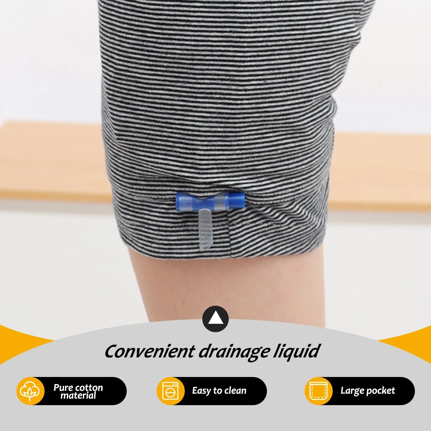 2 PCS Nephrostomy Bags Shorts for Men, Hold Up to 2 * 2000ML, Incontinence Care Trousers for Foley, Ostomy Patients (Men, X-Large-Waist:30.3''~37'')