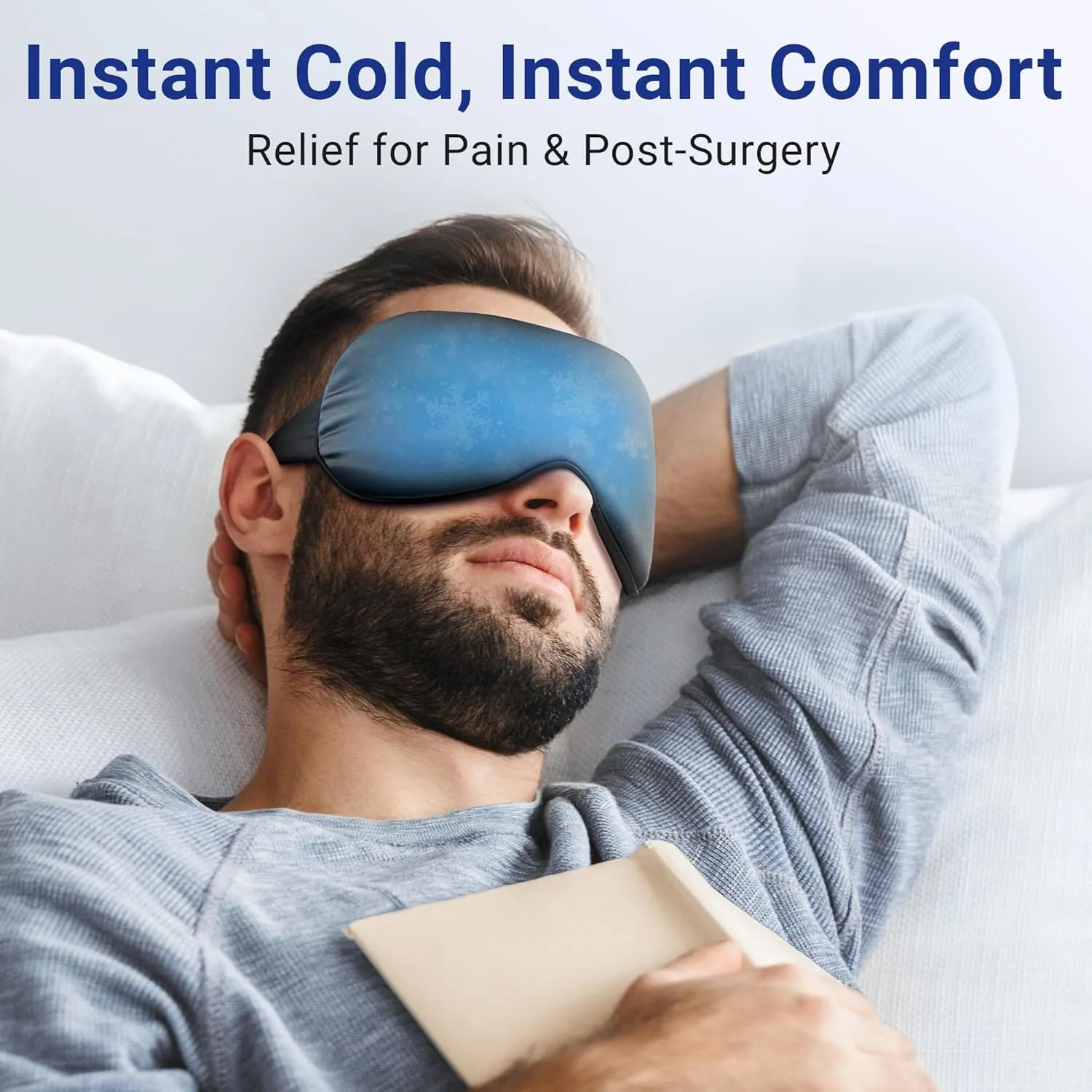 2PCS Cold Eye Mask - Cooling Eye Mask for Puffy Eyes, Cold Compress for Dark Circles, Tired Eyes, Headache, Migraines Relief - Reusable Gel Ice Pack, Weighted Sleep Mask(Black,Purple)