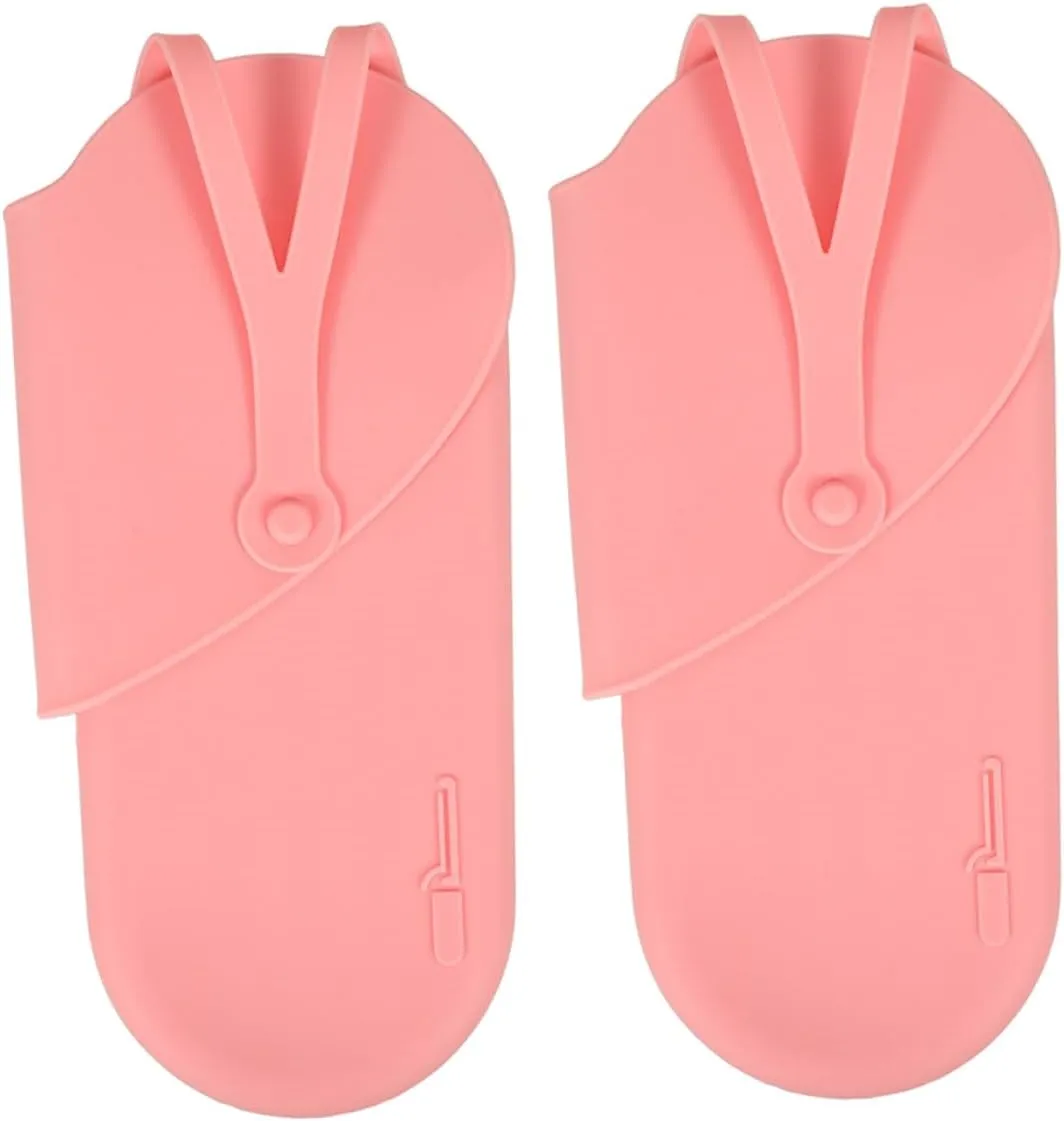 2pcs Hair Curling Iron Bag Soft Silicone Organizer Travel Storage Pouch Heat Insulated Hair Styling Tool Container
