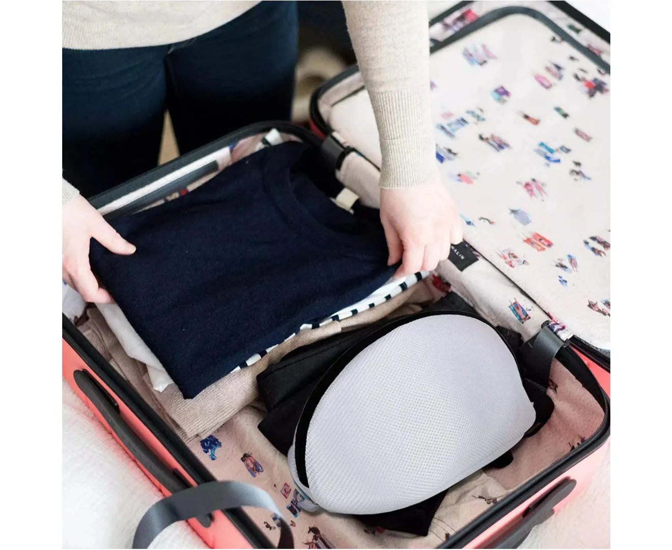 2pcs Laundry Bag with Zipper Mesh Washing Machine Net Shoe Bags Home Sneakers Shoes