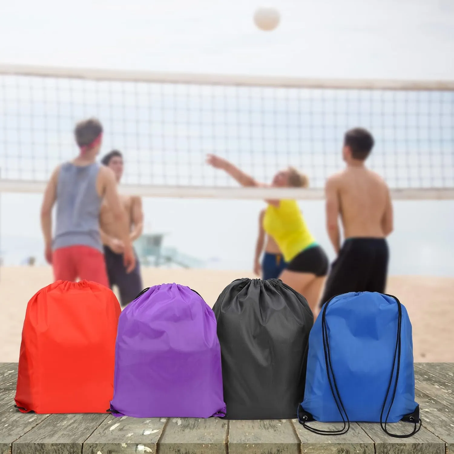 30 Pack Purple Bulk Cinch Bags, 13x17 Inch Polyester Non-nylon Sport Drawstring Bags, Non-reflective for DIY, Party Favors, Outdoor Backpack for Sport Gym Fitting