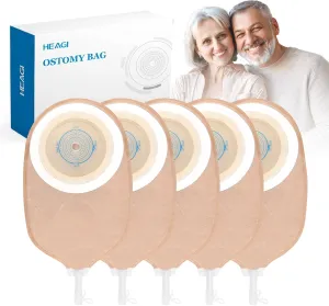 30 PCS Urostomy Bag, One-Piece Drainable Urostomy Supplies with Measure Card for Colostomy Ileostomy Stoma Care, Cut-to-Fit, 45 mm Max