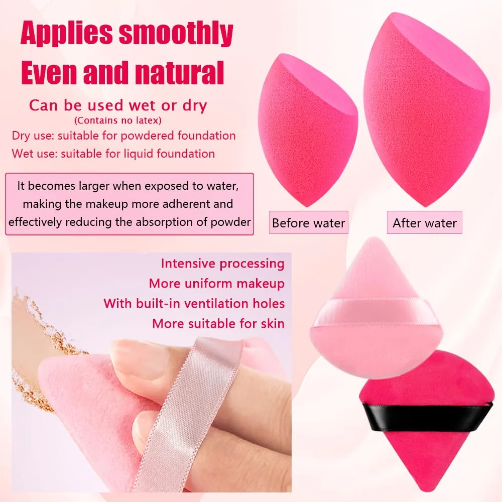 33PCS Makeup Foundation Brushes Tool Set with Sponges, Eyelash Curlers, Powder Puffs, Silicone Washing Bowls, Eye Aids, Nano Spray Bottles, Exfoliating Face Brushes, Eyebrow Trimming, Storage Bag
