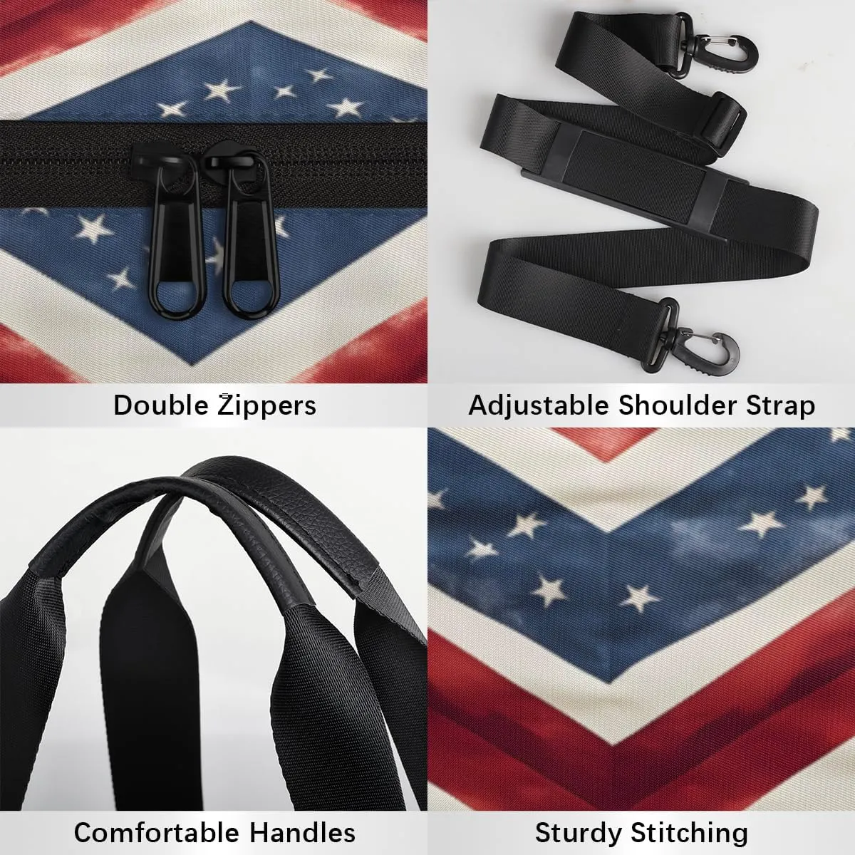 4th of July Memorial Day Custom Duffel Bags Weekender Bags Custom Sport Duffel Bag Carry on Overnight Weekender Bag