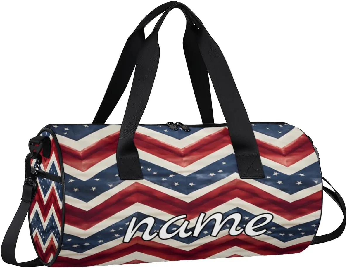 4th of July Memorial Day Custom Duffel Bags Weekender Bags Custom Sport Duffel Bag Carry on Overnight Weekender Bag