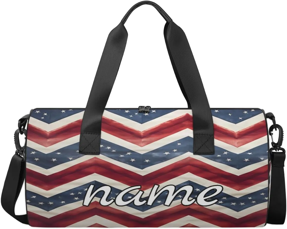 4th of July Memorial Day Custom Duffel Bags Weekender Bags Custom Sport Duffel Bag Carry on Overnight Weekender Bag