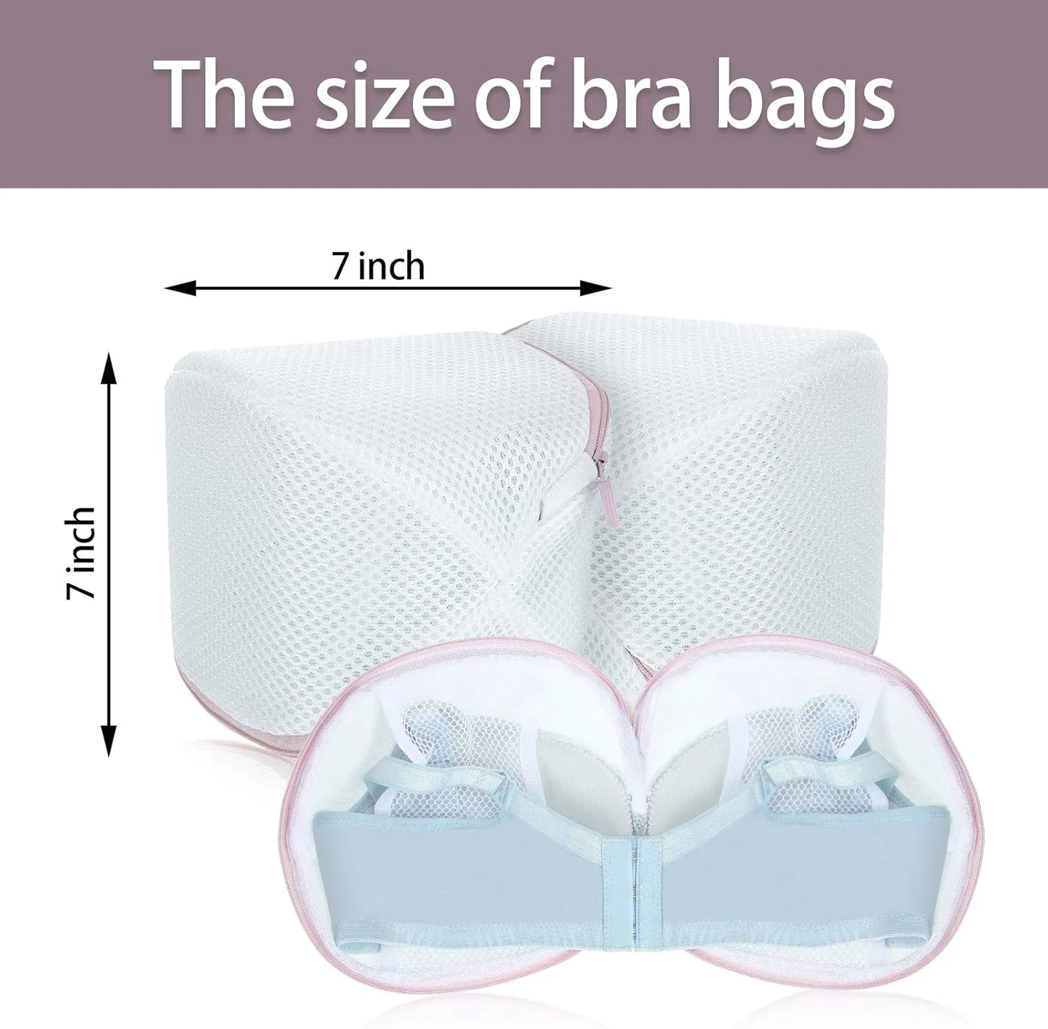 6 Pieces Bra Washing Bag for Laundry Mesh Wash Lingerie Underwear Brassiere Washing Bags with Zipper for Women Laundry Storage(Gray)