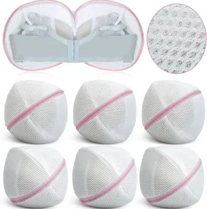 6 Pieces Bra Washing Bag for Laundry Mesh Wash Lingerie Underwear Brassiere Washing Bags with Zipper for Women Laundry Storage(Gray)