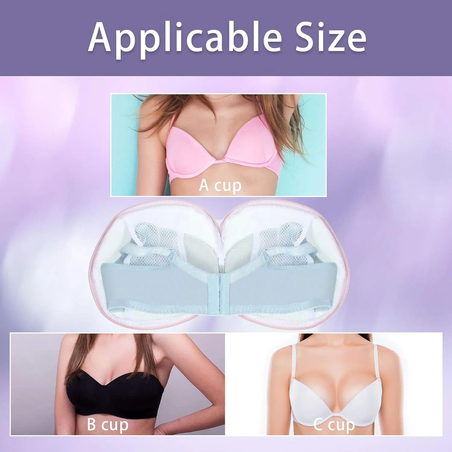 6 Pieces Bra Washing Bag for Laundry Mesh Wash Lingerie Underwear Brassiere Washing Bags with Zipper for Women Laundry Storage(Gray)