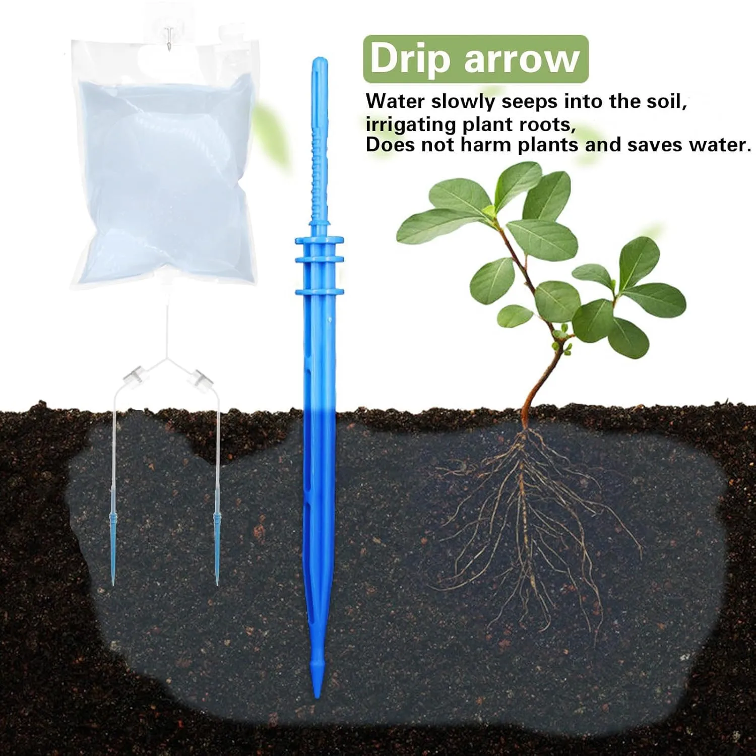 6.5L Extra Large Plant Drip Bag Automatic Drip Bag Adjustable Flow Watering System Device for Indoor and Outdoor Potted Plants (4 PCS)