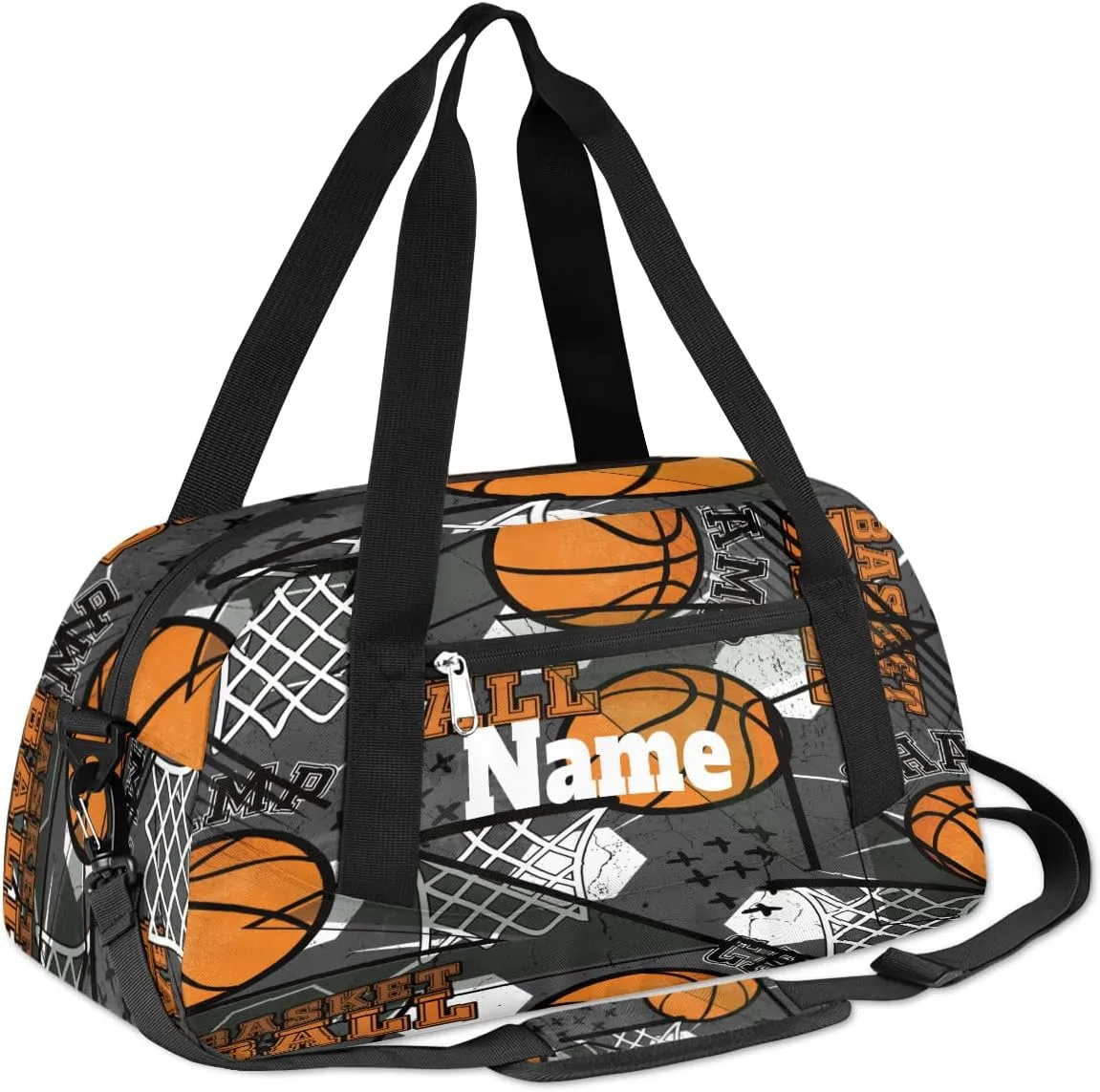 Abstract Sports Basketball Custom Name Kids Duffel Bags Personalized Customized Gifts Sports Gym Bag Girls Dance Bag Overnight Weekender Sleepover Carry On Travel Tote Bag for Boys Girls