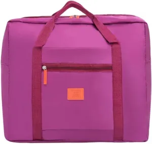 airplane carry-on luggage bag travel bag small foldable sports bag hospital bag weekender bag, Purple, 34 Liter, Soft case accessory in briefcase