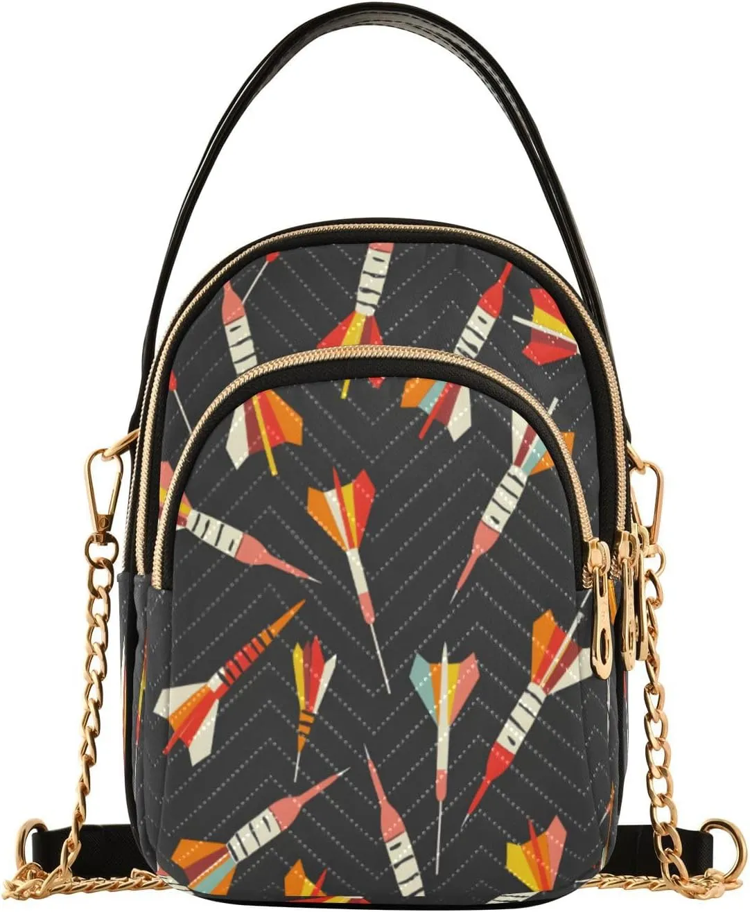 ALAZA Quilted Crossbody Bags for Women,Darts Women's Crossbody Handbags Small Travel Purses Phone Bag