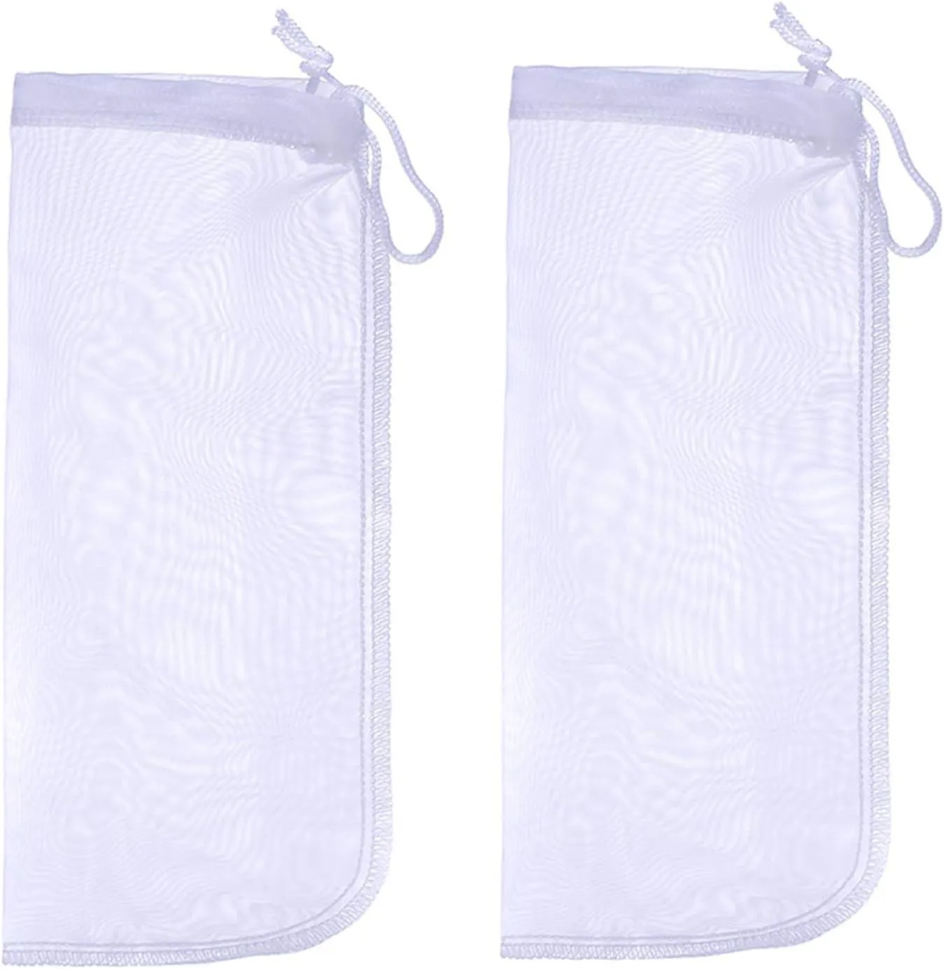 ALEGI Media Filter Bag Aquarium Extra Fine,Reusable 180 Micron Drawstring Mesh Filter Bags for Very Fine Resins Filter (10"*3.9" (6 Pack))