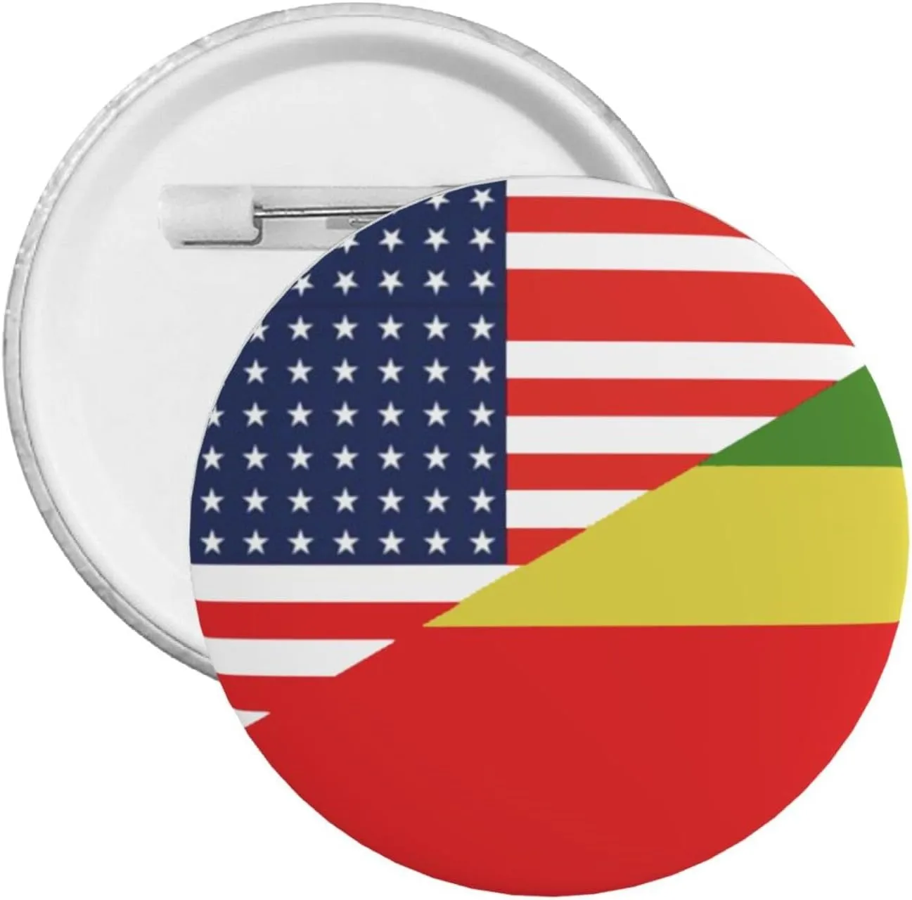American Ethiopian Flag Express Your Unique Style with Our Fashionable Round Badges