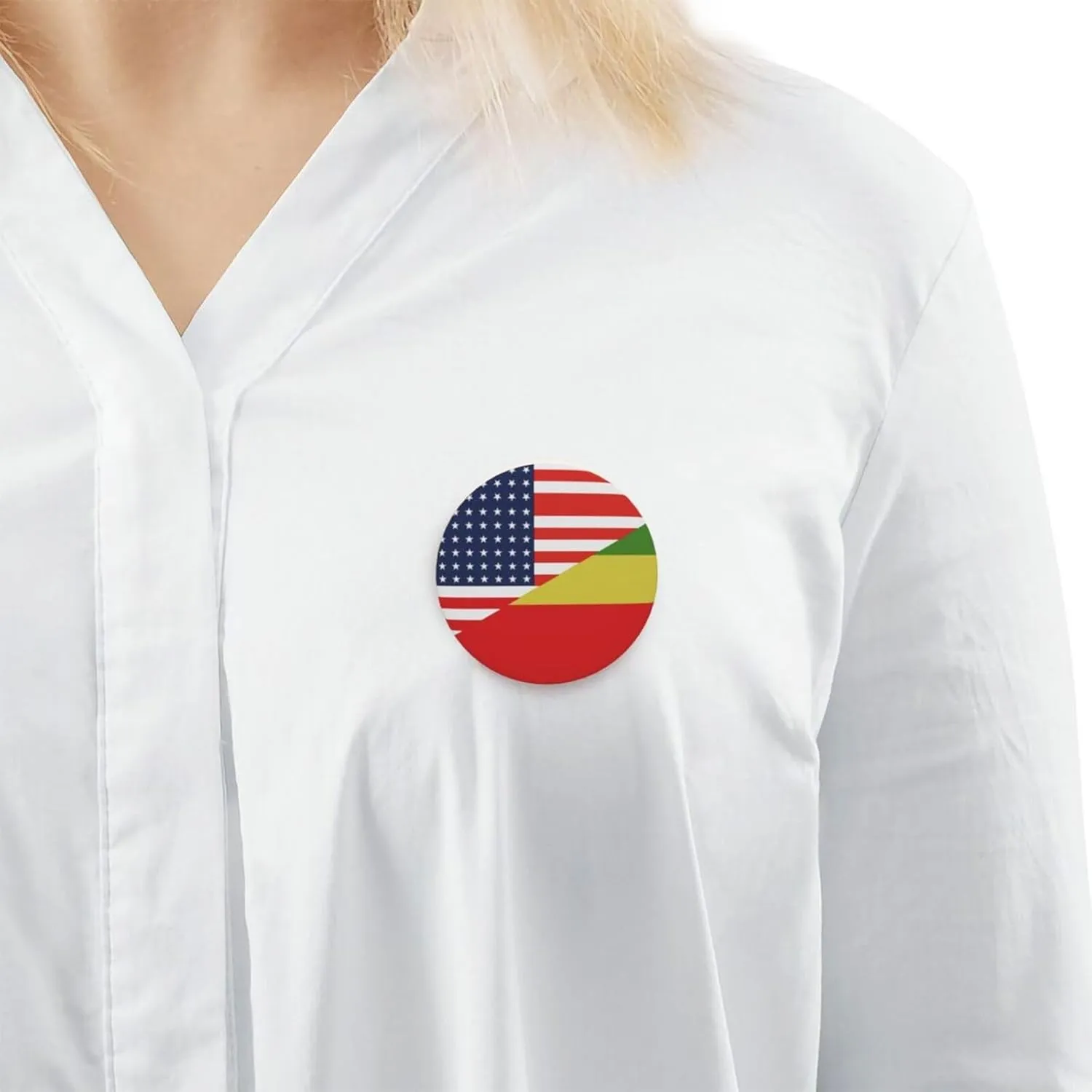American Ethiopian Flag Express Your Unique Style with Our Fashionable Round Badges