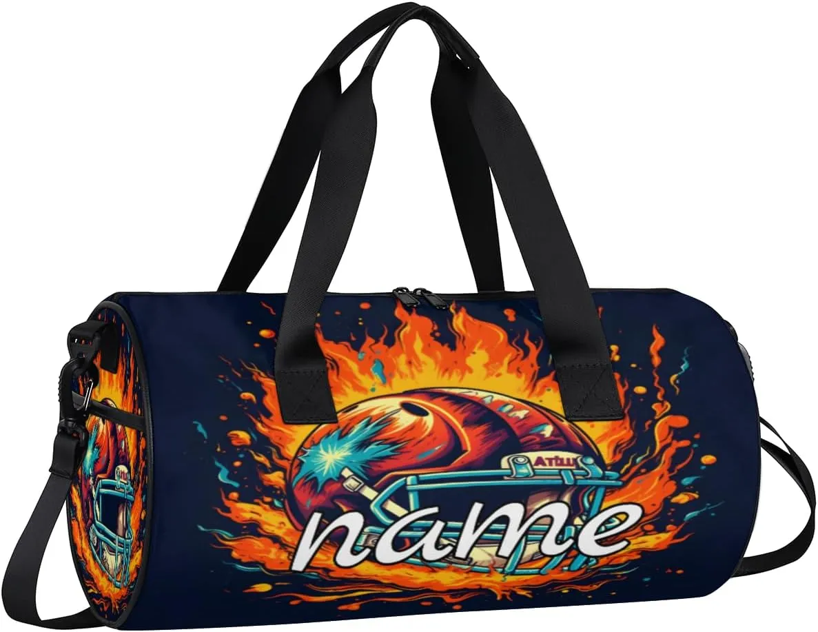 American Football Helmet Custom Duffel Bags Weekender Bags Custom Sport Duffel Bag Carry on Overnight Weekender Bag