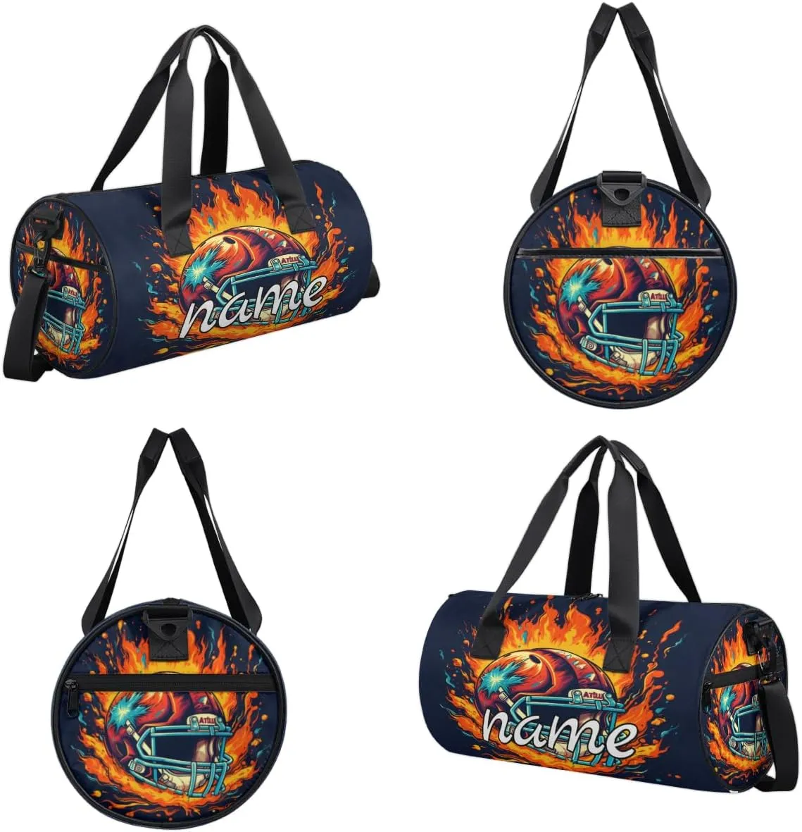 American Football Helmet Custom Duffel Bags Weekender Bags Custom Sport Duffel Bag Carry on Overnight Weekender Bag