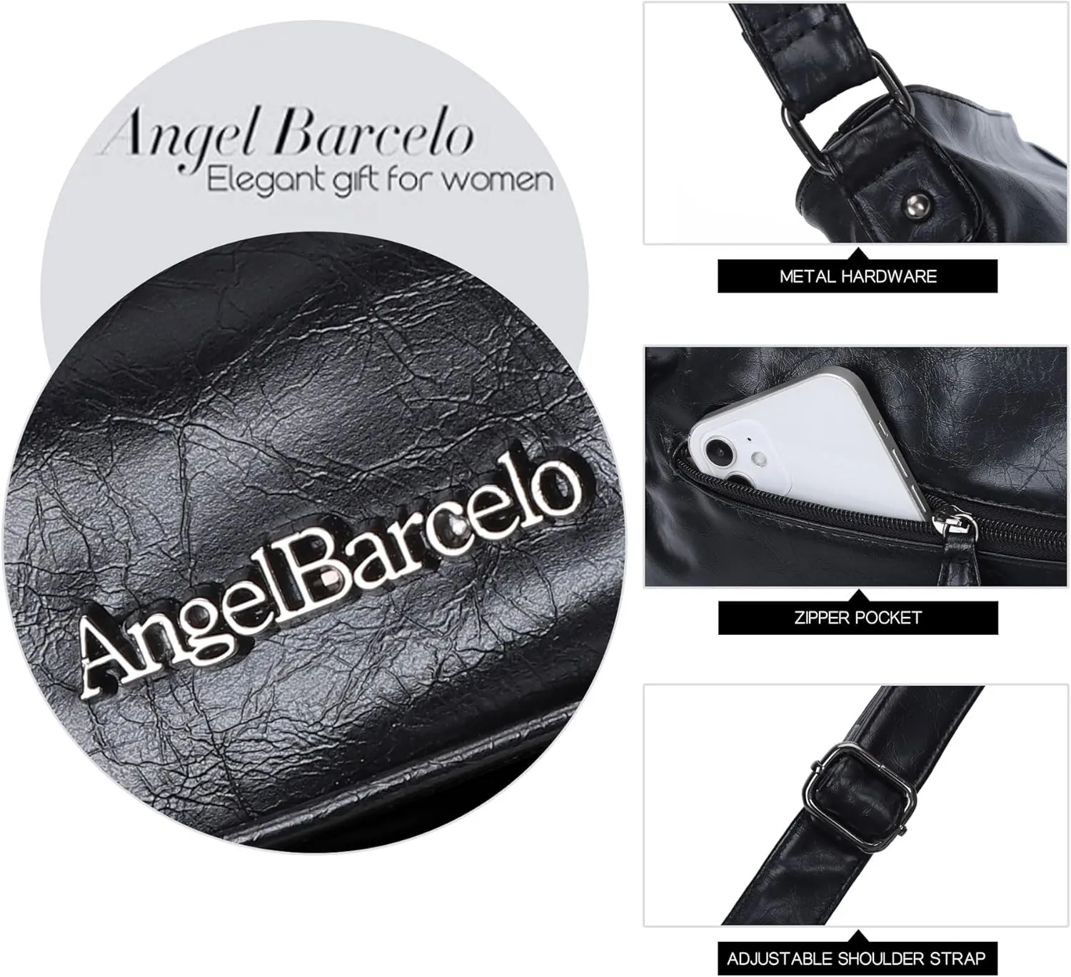 Angel Barcelo Crossbody Bags for Women,Ultra Soft Leather Purses for Women