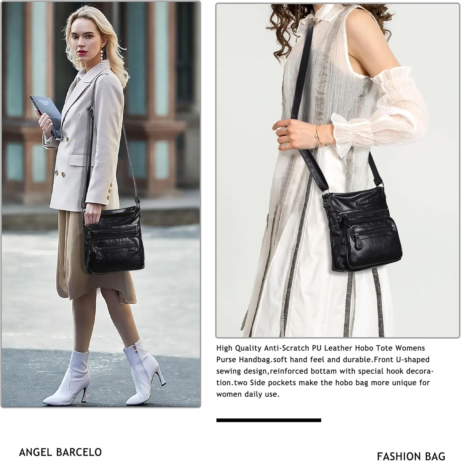 Angel Barcelo Crossbody Bags for Women,Ultra Soft Leather Purses for Women