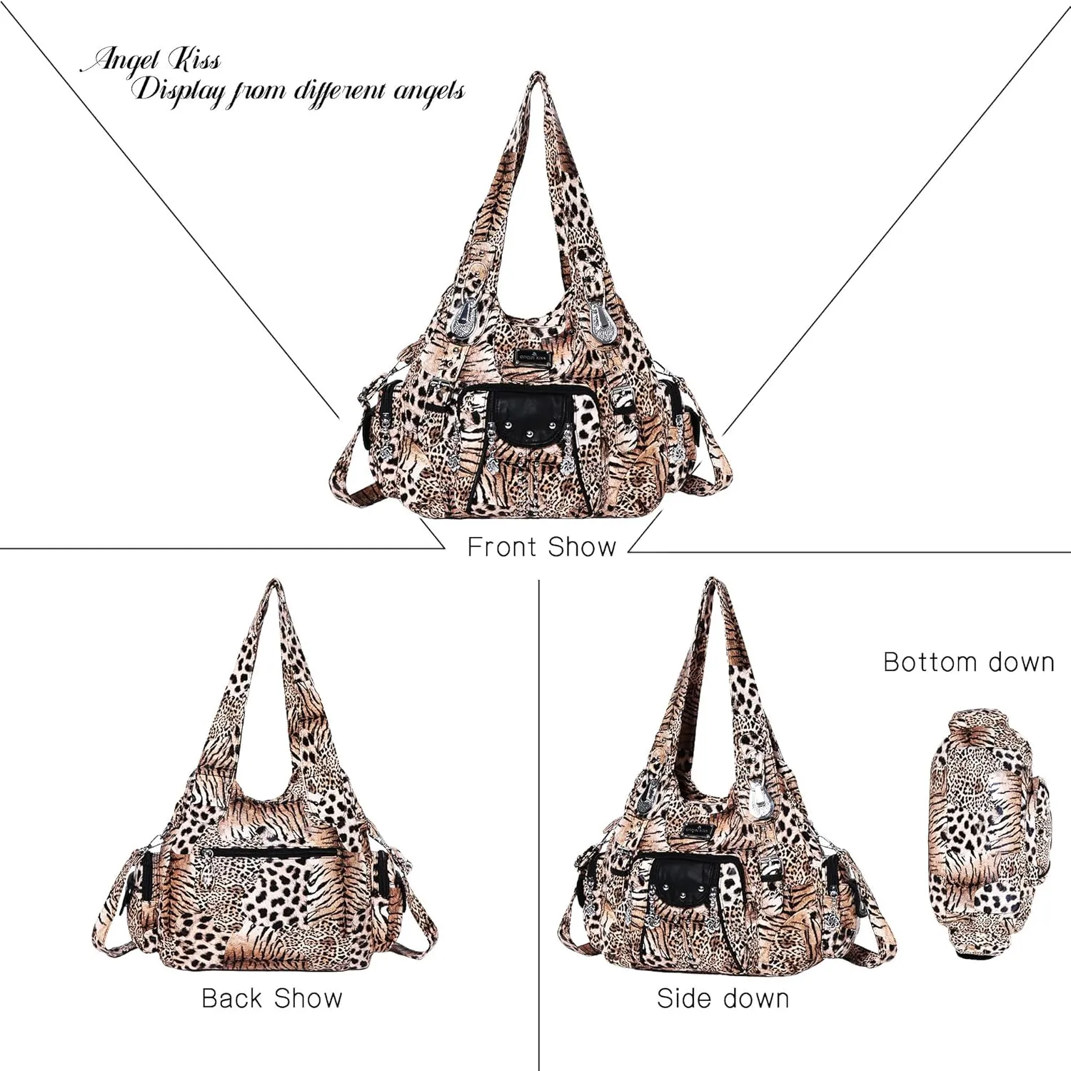 Angel Kiss Purses for Women Soft PU Leather Large Hobo Bags for Women Shoulder Bag