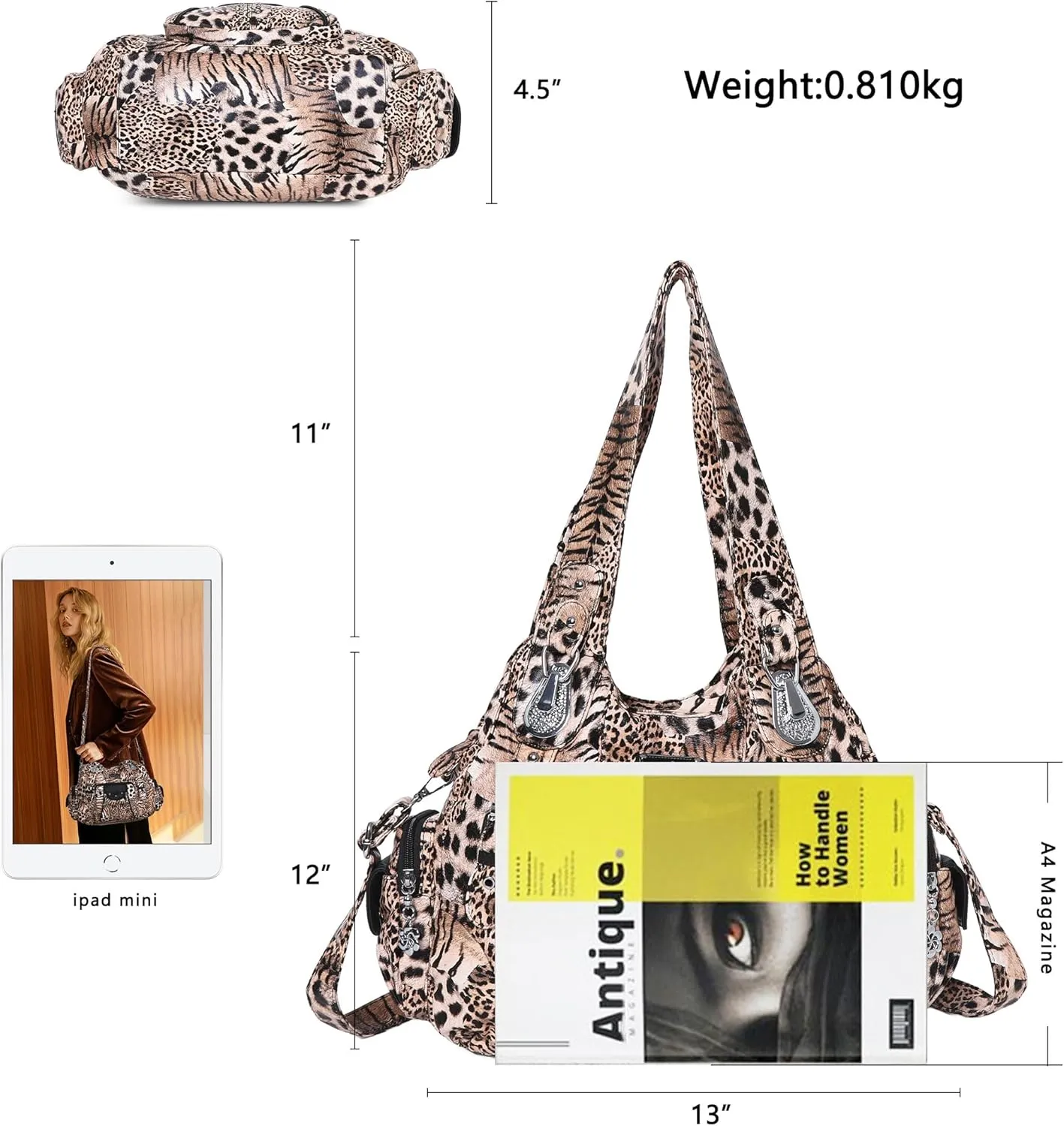 Angel Kiss Purses for Women Soft PU Leather Large Hobo Bags for Women Shoulder Bag