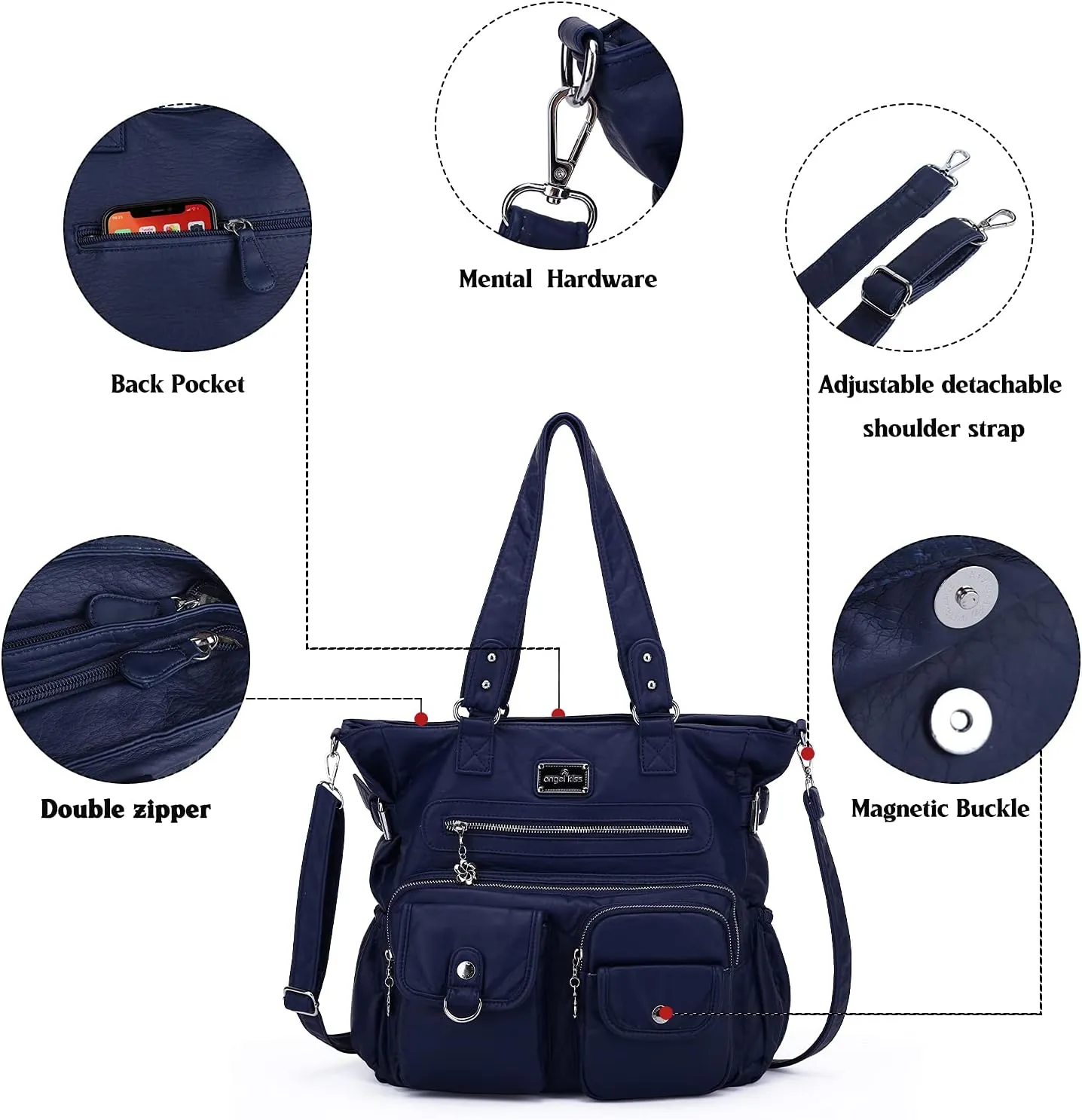 Angelkiss Purses and Handbag for Women Soft Leather Hobo Bags Satchel Shoulder Bags Ladies Tote Crossbody Bag