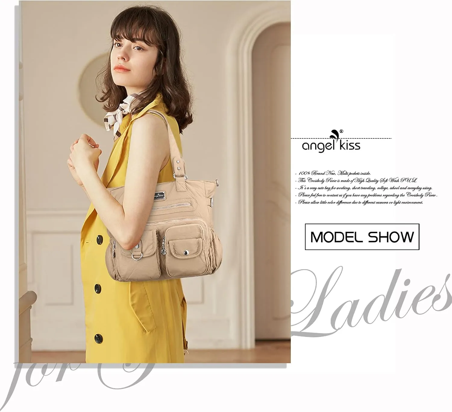 Angelkiss Purses and Handbag for Women Soft Leather Hobo Bags Satchel Shoulder Bags Ladies Tote Crossbody Bag