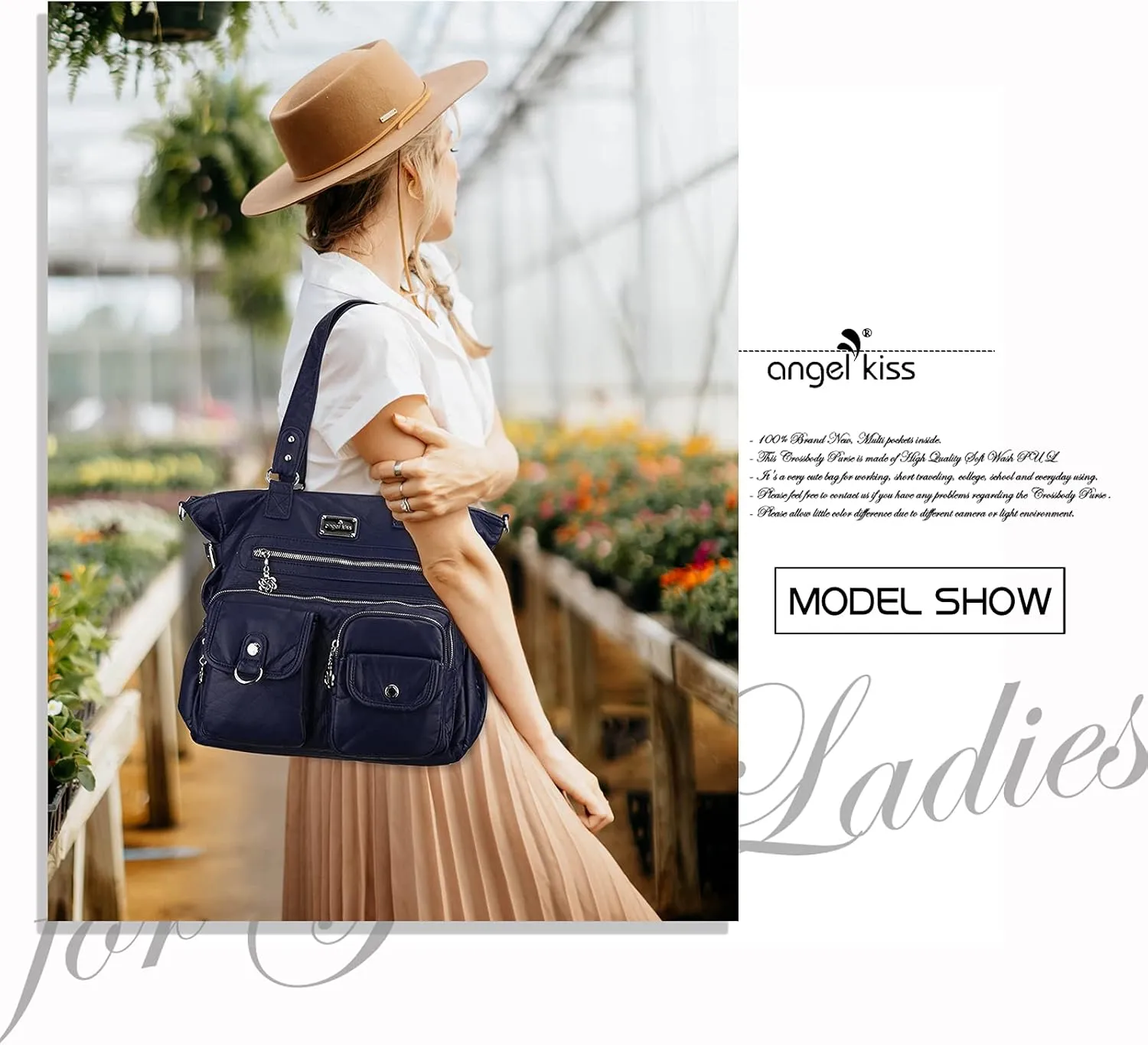 Angelkiss Purses and Handbag for Women Soft Leather Hobo Bags Satchel Shoulder Bags Ladies Tote Crossbody Bag
