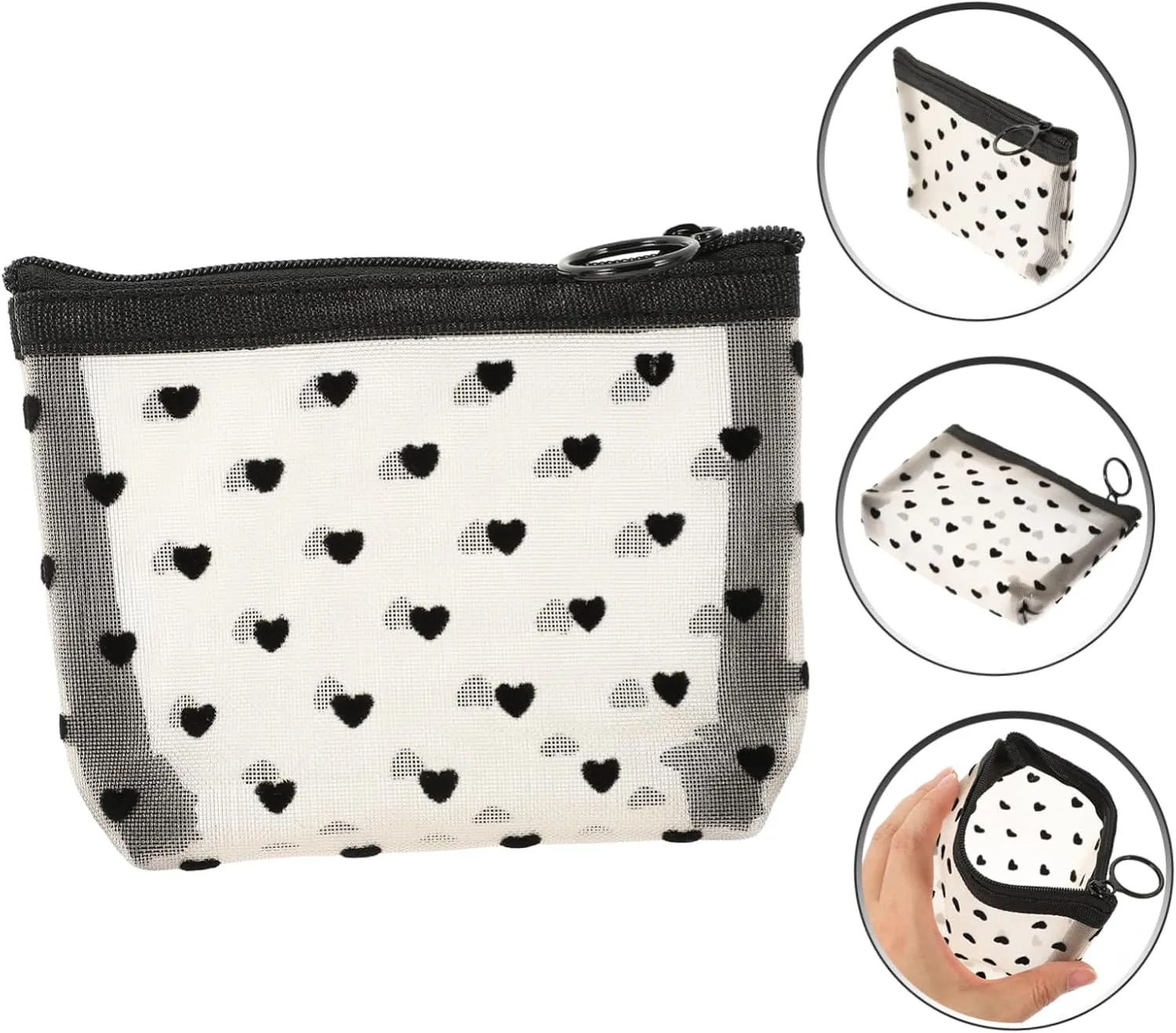 Angoily 2 Sets Accessory Portable Cosmetic Multi-Function Makeup Convenient Travel Supply of Outdoor Bags, Beige, 12X8.5X3CM