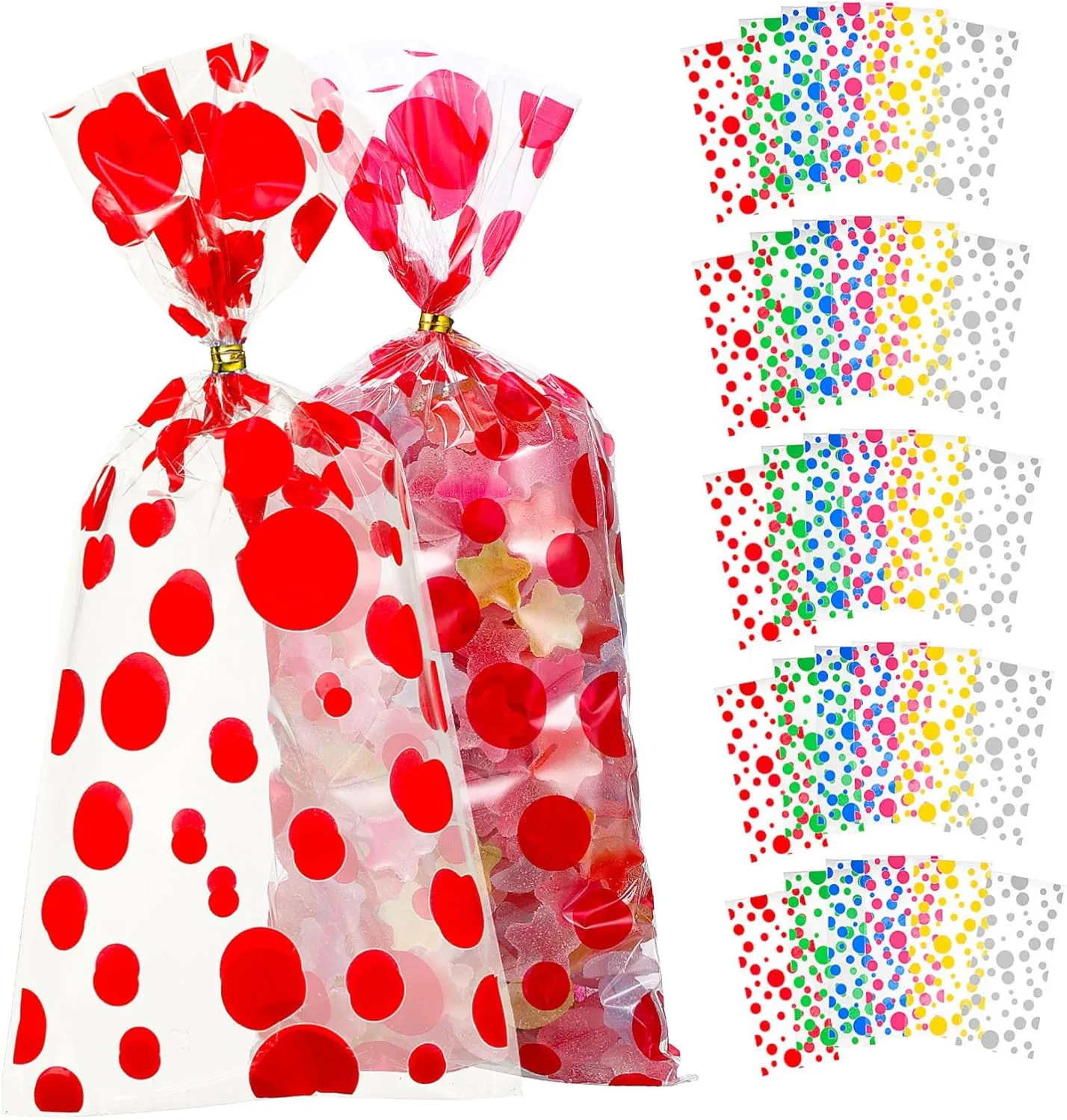 Anneome Cellophane Candy Bags 100pcs Snack Bags for Birthday Wedding Party Favor