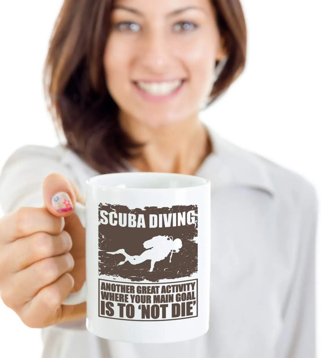 Another Great Activity Where Your Main Goal Is Not To Die Funny Scuba Diving With Diver's Silhouette Coffee & Tea Mug & Décor For Master Diver, Dive Instructor, Free-diver & Rescue Divers (15oz)