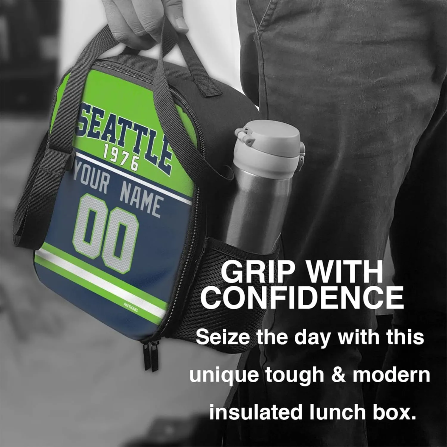 ANTKING Lunch Bag Custom Name and Number Lunch Box Gifts for Men Women