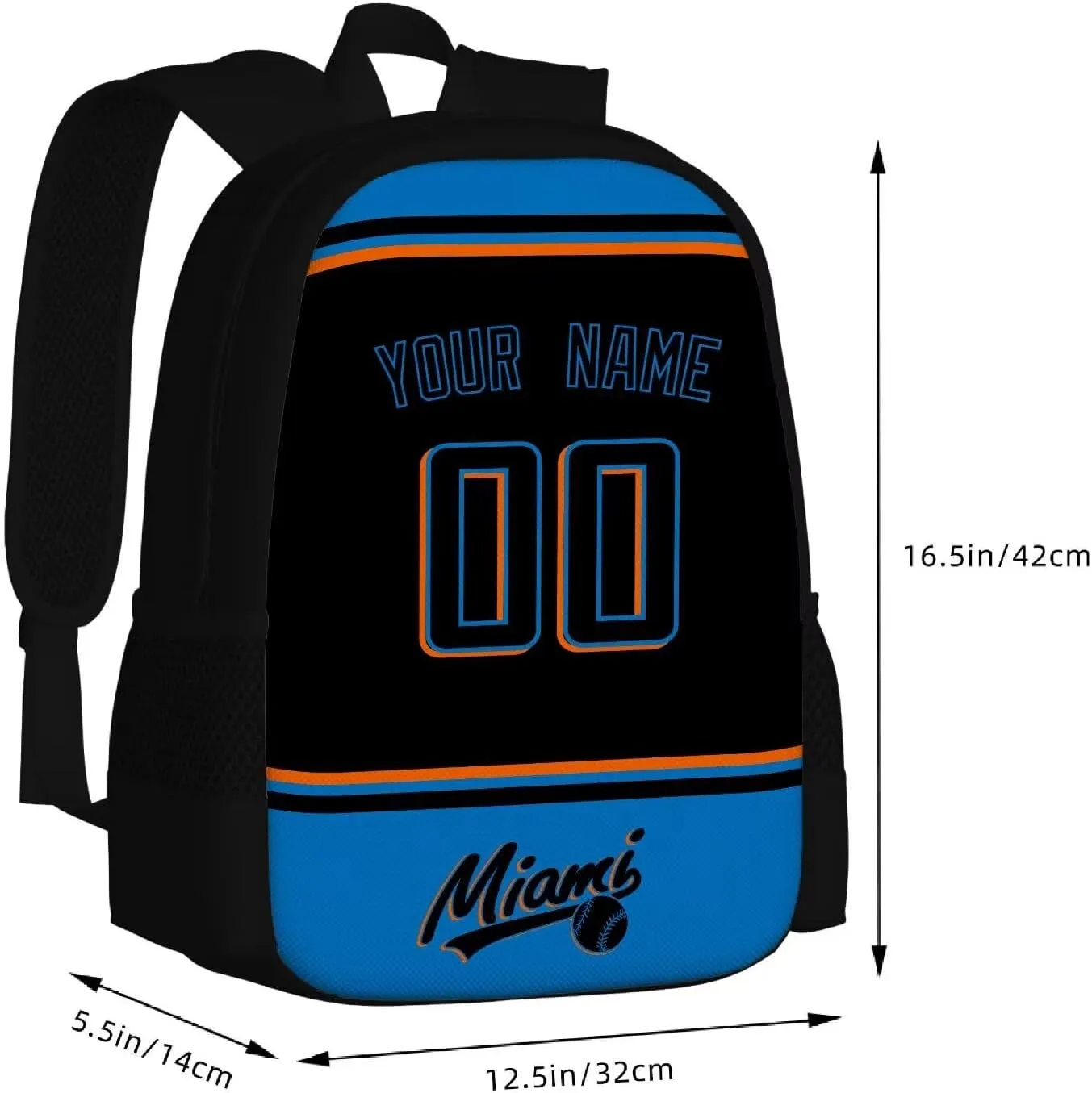 ANTKING Miami Backpack School Bags Custom Name Number for Men Youth Boy Gift