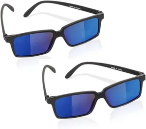 ArtCreativity Spy Glasses for Kids (Set of 3) See Behind You Sunglasses with Rear View Mirrors - Fun Party Favors, Detective Gadgets, Secret Agent Costume Props, Gift Idea for Boys and Girls Blue
