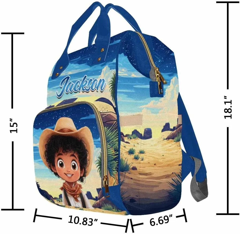 Artsadd Customized Large Capacity Diaper Bags, Custom Prince Diaper Bags Personalized Backpack Daycare Bag Mommy Maternity Shoulder Bag Casual Daypack