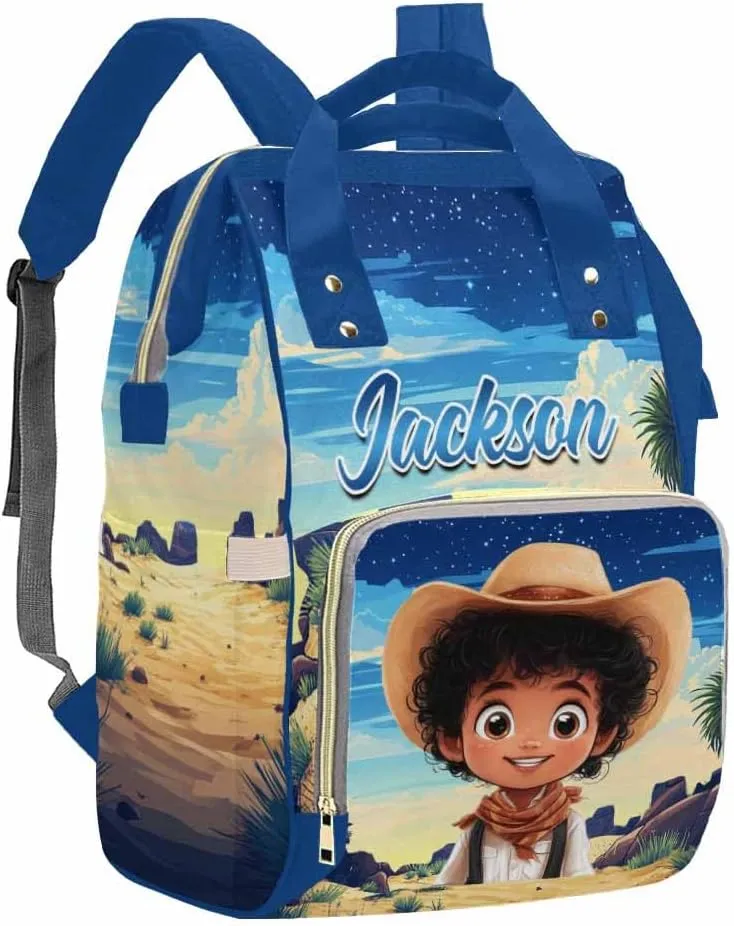 Artsadd Customized Large Capacity Diaper Bags, Custom Prince Diaper Bags Personalized Backpack Daycare Bag Mommy Maternity Shoulder Bag Casual Daypack