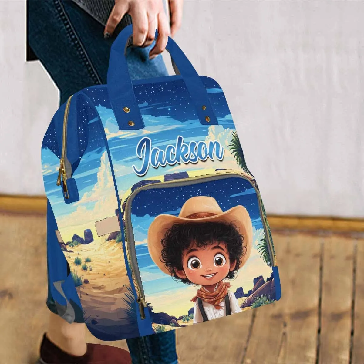Artsadd Customized Large Capacity Diaper Bags, Custom Prince Diaper Bags Personalized Backpack Daycare Bag Mommy Maternity Shoulder Bag Casual Daypack