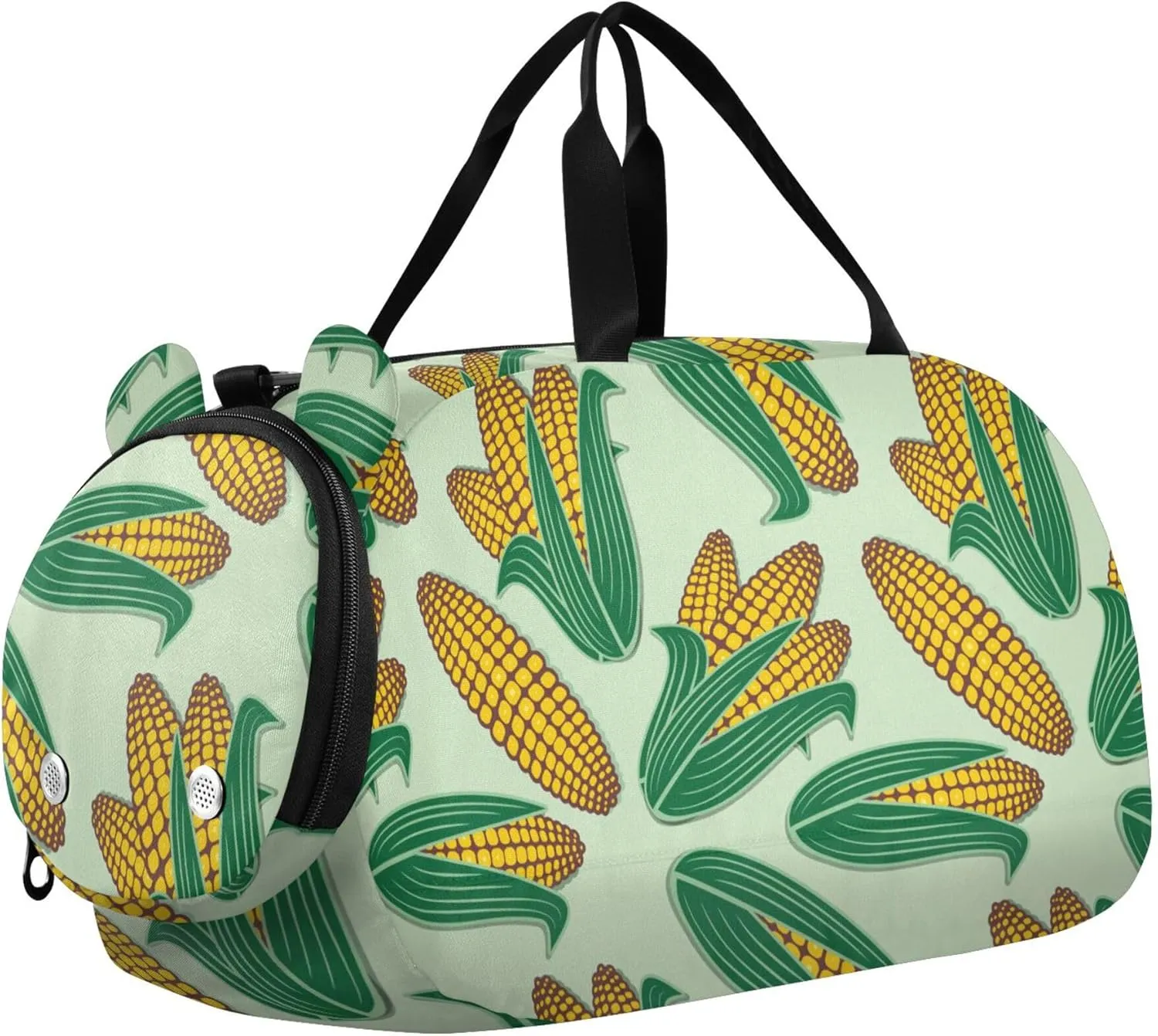 Autumn Corn Sports Duffle Bag for Girls Boys, Gym Bag with Shoe Compartment, Kids Travel Overnight Weekender Shoulder Bag