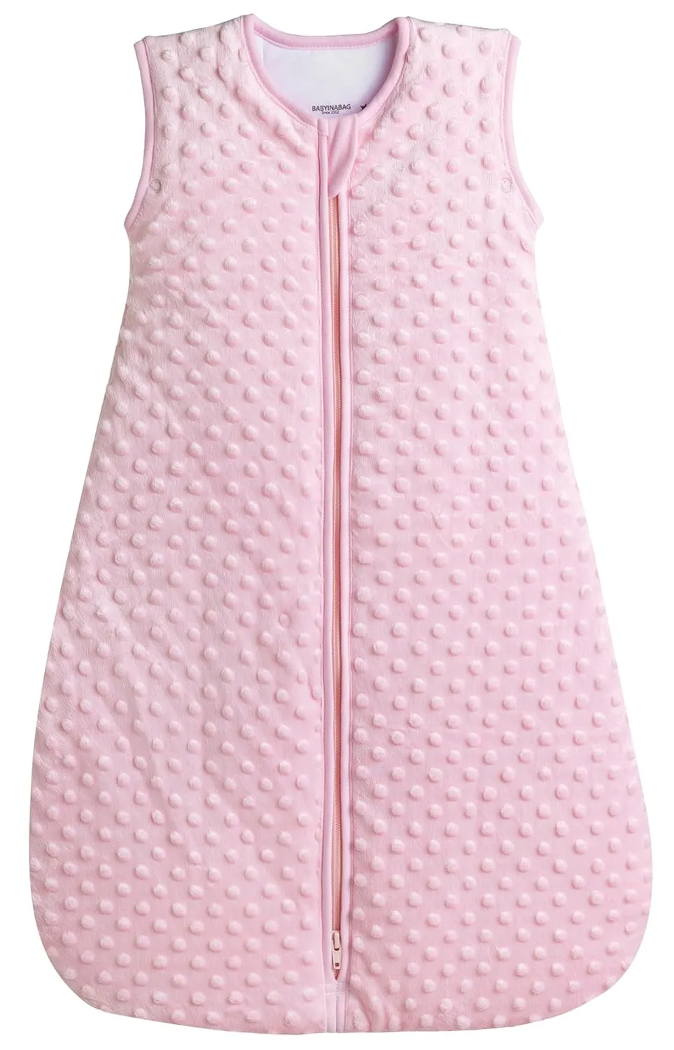 BABYINABAG Very Warm 2.5 Tog Quilted Winter Model Baby Sleep Bag or Sack, Plush Minky Dot for Infants and Toddlers (Medium (10-24 mos))