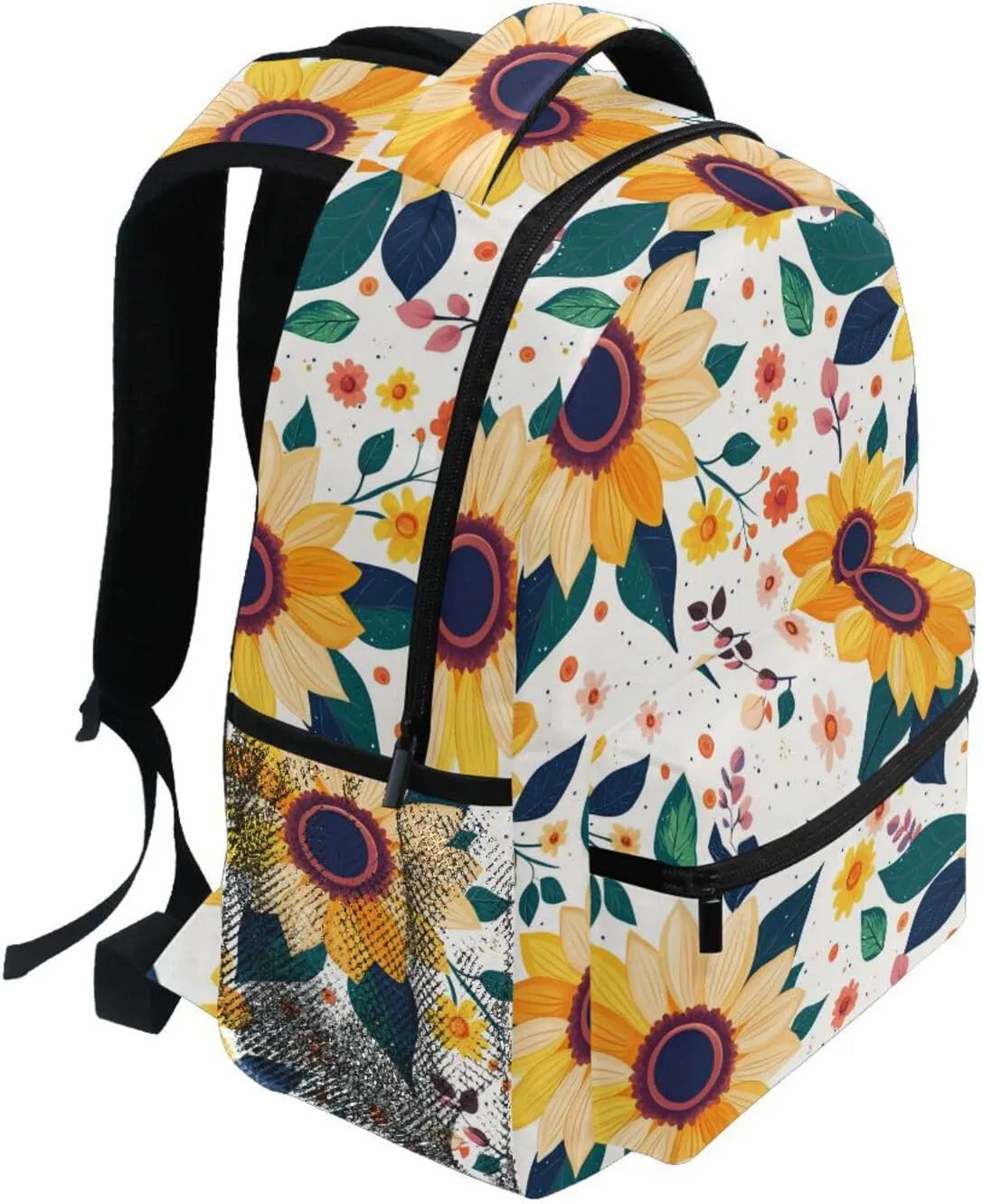 Backpack for Men and Women Fashion Diaper Bag Backpack with Chest Strap for Business Work College Travel Trip Parents' Day Beautiful Sunflower